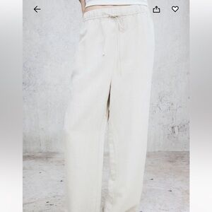 H&M Linen Blend Cream Pants